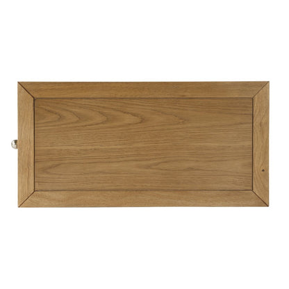 12 in. W Rectangular Wood 1 Door Narrow End Table with Pull-Out Tray, Natural