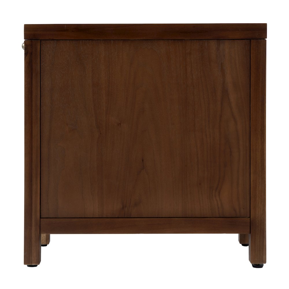 12 in. W Rectangular Wood 1 Door Narrow End Table with Pull-Out Tray