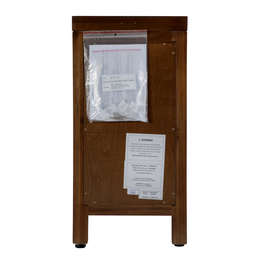 12 in. W Rectangular Wood 1 Door Narrow End Table with Pull-Out Tray
