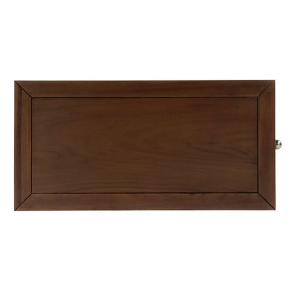 12 in. W Rectangular Wood 1 Door Narrow End Table with Pull-Out Tray