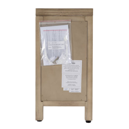 12 in. W Rectangular Wood 1 Door Narrow End Table with Pull-Out Tray