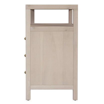 Nora 27 in. W Wood 3 Drawer Tall Nightstand with Shelf, Taupe