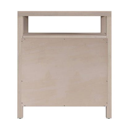 Nora 27 in. W Wood 3 Drawer Tall Nightstand with Shelf, Taupe