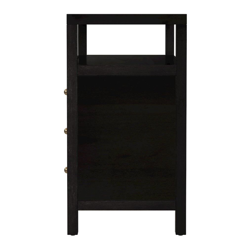 27 in. W Rectangular Wood 3 Drawer Tall Nightstand with Open Shelf on Top