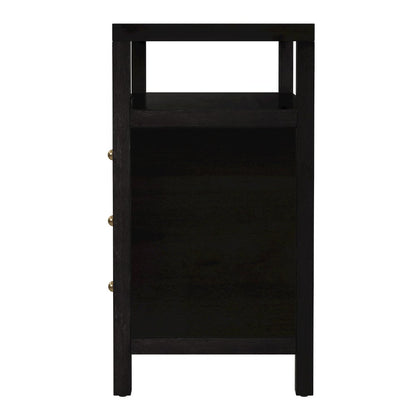 27 in. W Rectangular Wood 3 Drawer Tall Nightstand with Open Shelf on Top