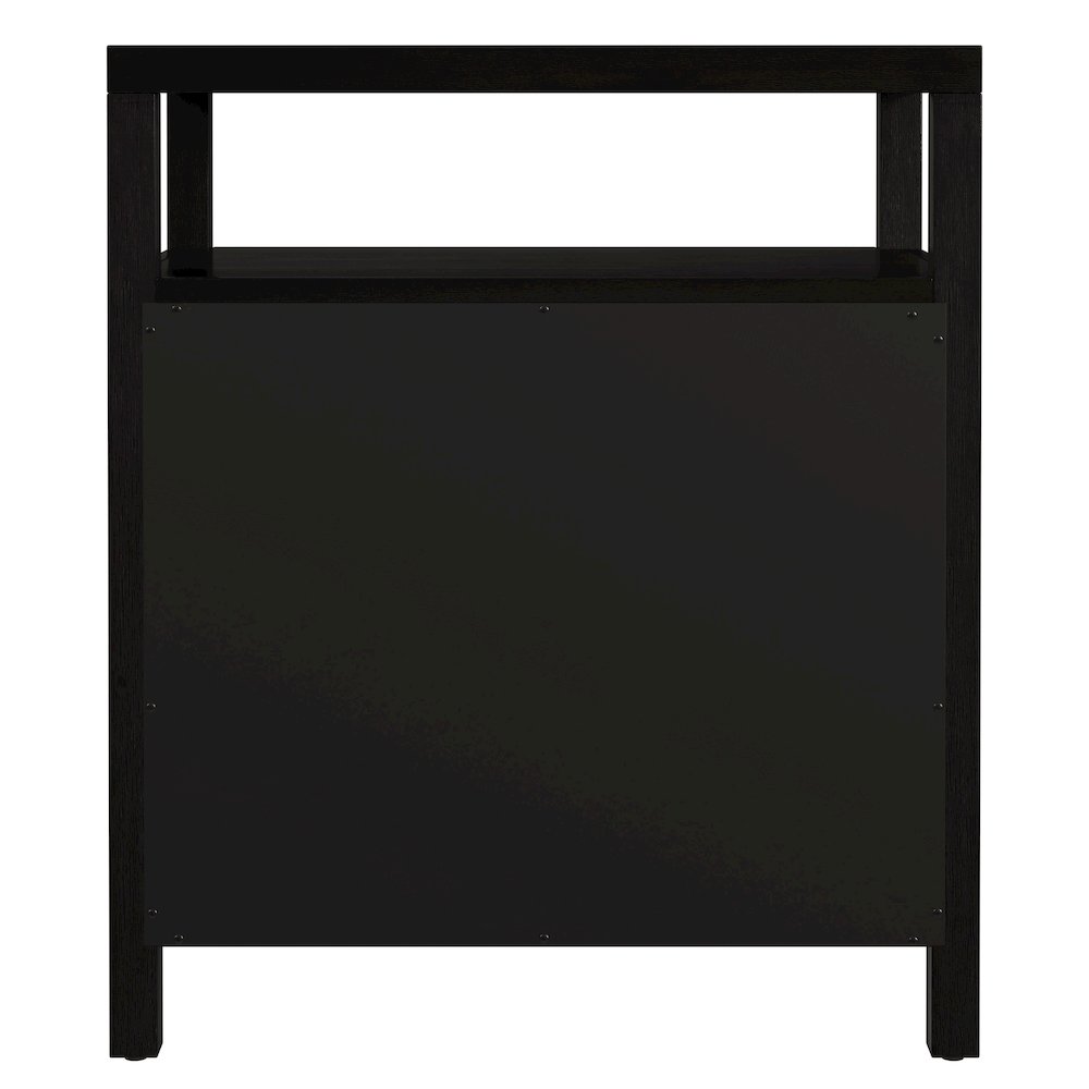 27 in. W Rectangular Wood 3 Drawer Tall Nightstand with Open Shelf on Top