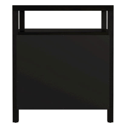 27 in. W Rectangular Wood 3 Drawer Tall Nightstand with Open Shelf on Top