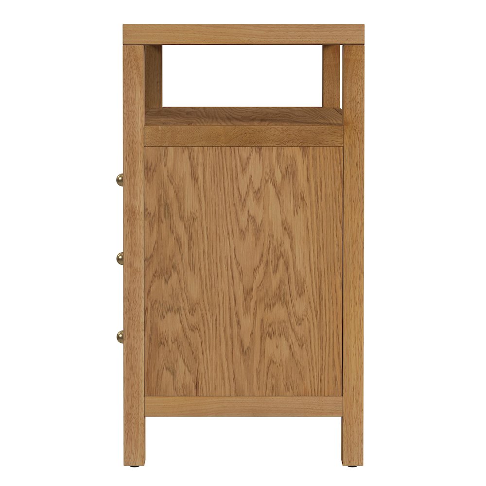 27 in. W Rectangular Wood 3 Drawer Tall Nightstand with Open Shelf on Top