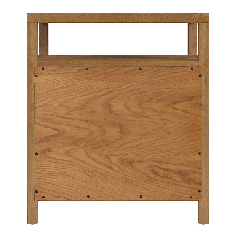 27 in. W Rectangular Wood 3 Drawer Tall Nightstand with Open Shelf on Top