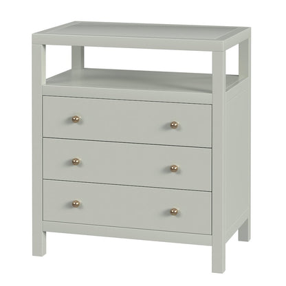 Nora 27 in. W Wood 3 Drawer Tall Nightstand with Shelf, Sage Green