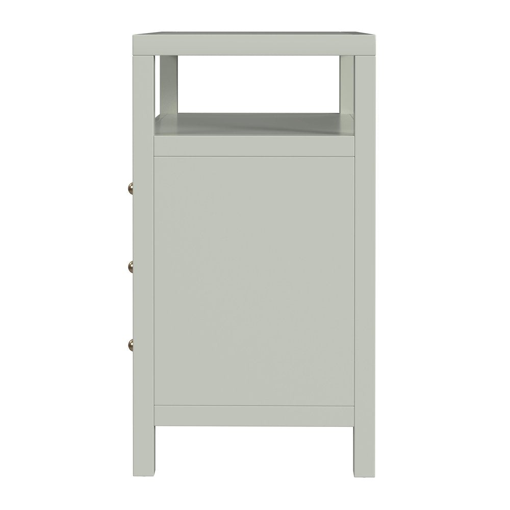 Nora 27 in. W Wood 3 Drawer Tall Nightstand with Shelf, Sage Green