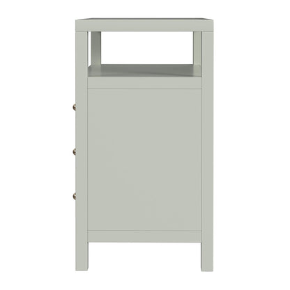 Nora 27 in. W Wood 3 Drawer Tall Nightstand with Shelf, Sage Green