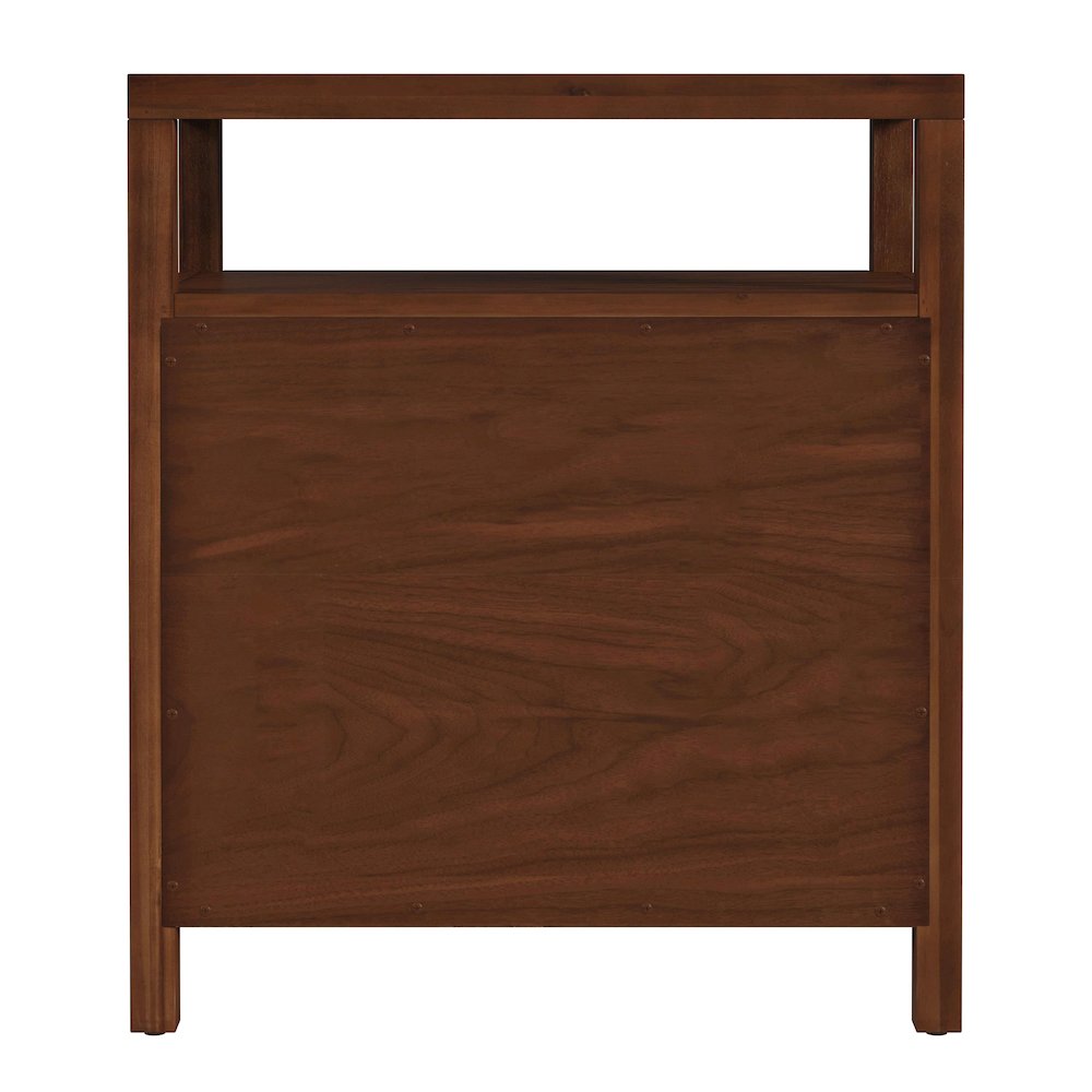 27 in. W Rectangular Wood 3 Drawer Tall Nightstand with Open Shelf on Top