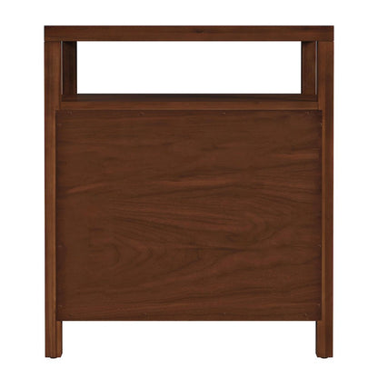 27 in. W Rectangular Wood 3 Drawer Tall Nightstand with Open Shelf on Top