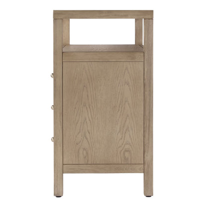 27 in. W Rectangular Wood 3 Drawer Tall Nightstand with Open Shelf on Top