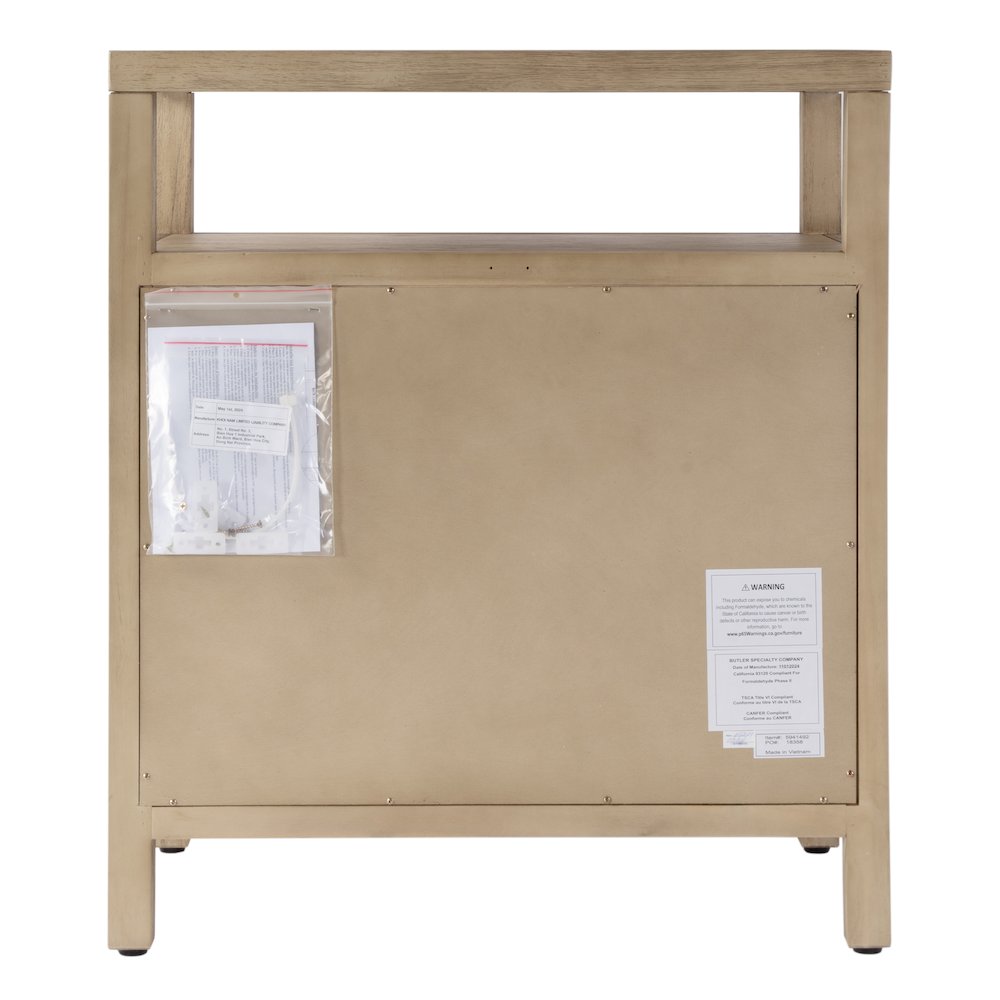 27 in. W Rectangular Wood 3 Drawer Tall Nightstand with Open Shelf on Top