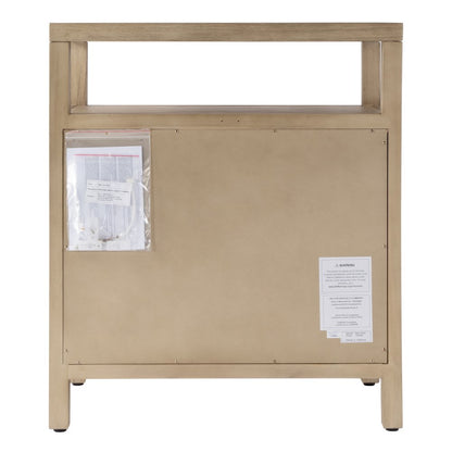 27 in. W Rectangular Wood 3 Drawer Tall Nightstand with Open Shelf on Top