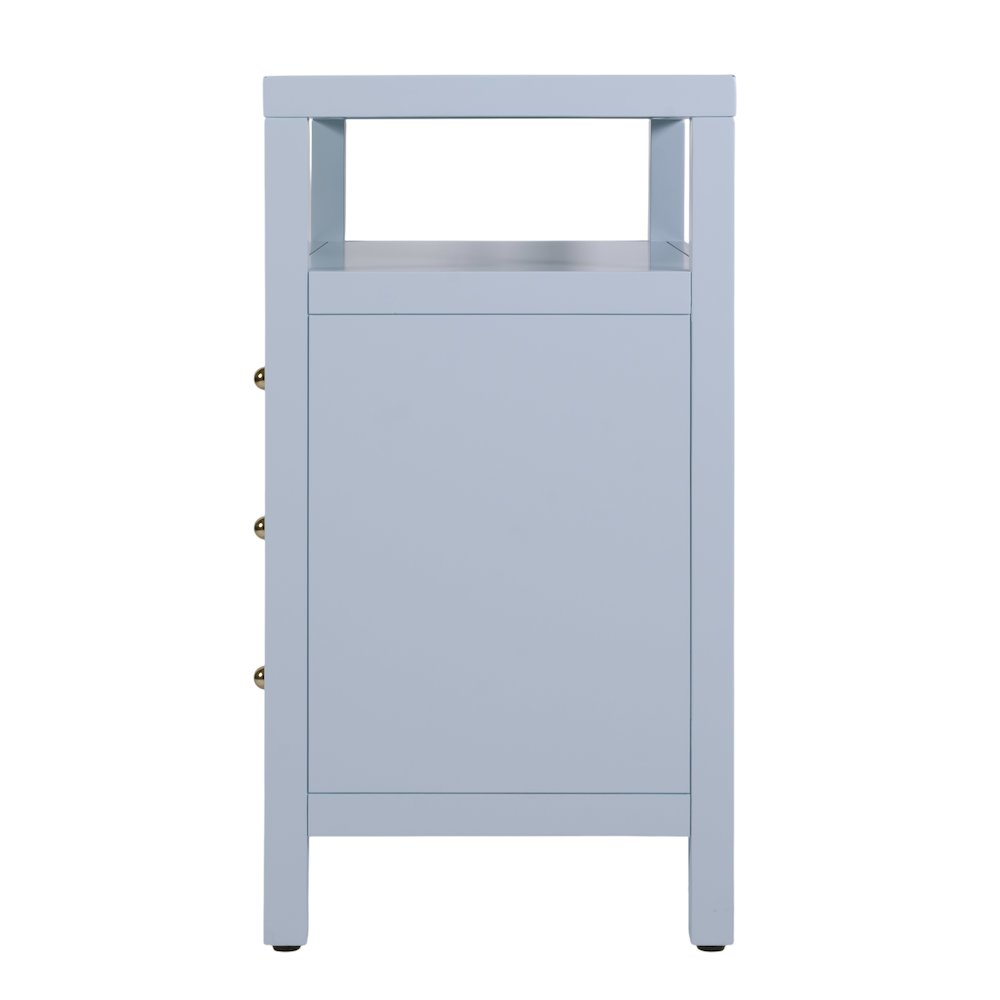 Nora 27 in. W Wood 3 Drawer Tall Nightstand with Shelf, Light Blue