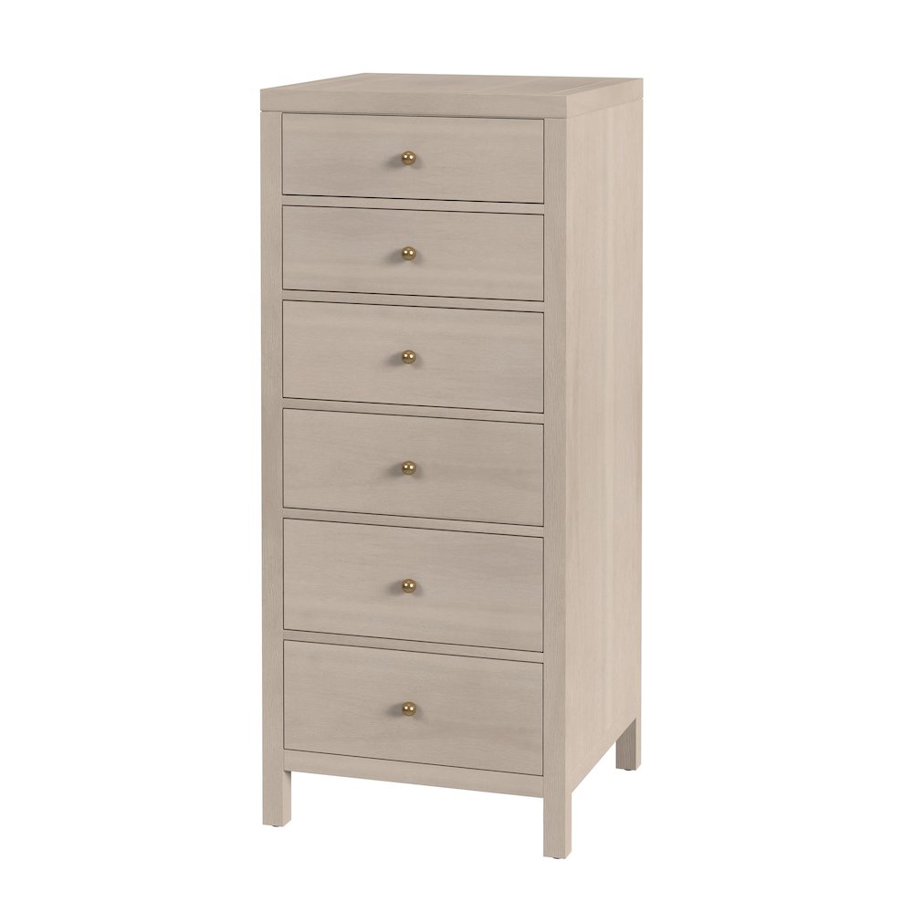 Nora 22 in. W Rectangular Wood 6 Drawer Lingerie Chest, Taupe