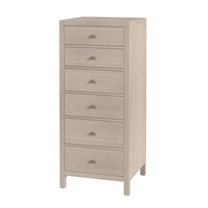 Nora 22 in. W Rectangular Wood 6 Drawer Lingerie Chest, Taupe