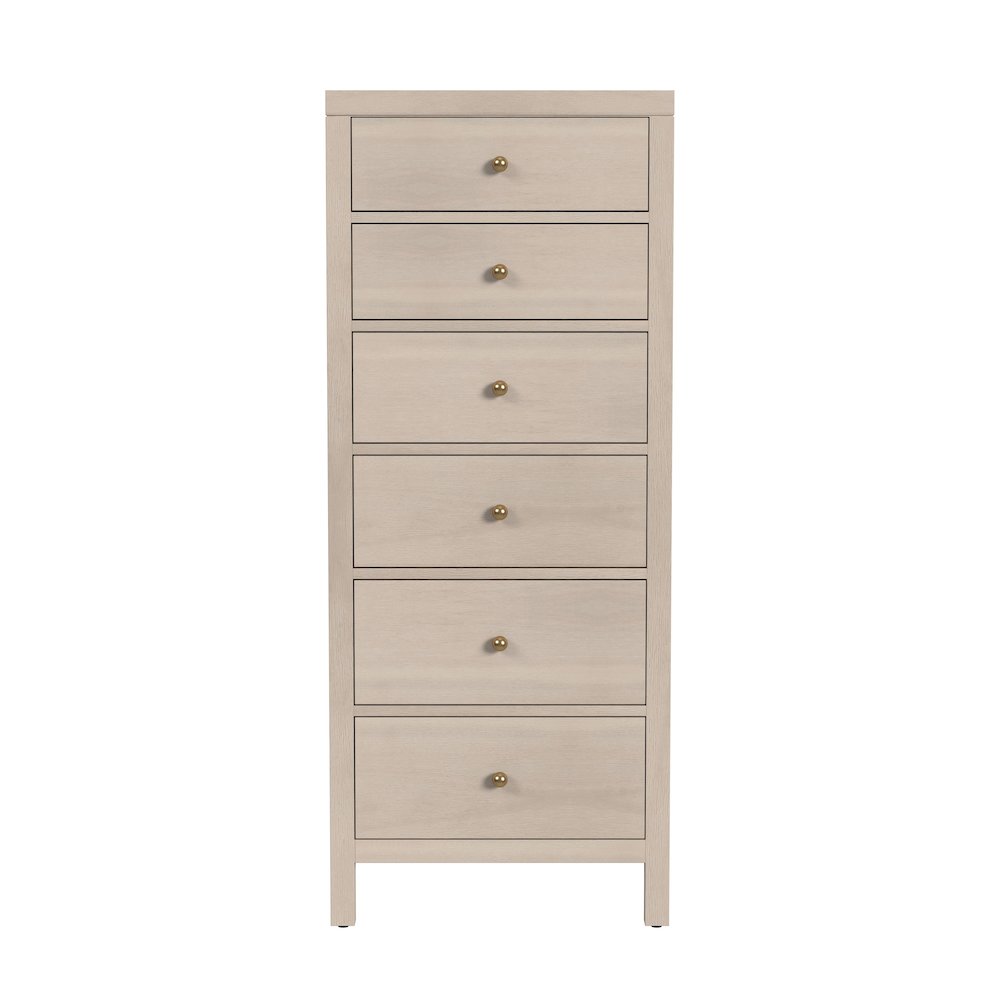 Nora 22 in. W Rectangular Wood 6 Drawer Lingerie Chest, Taupe
