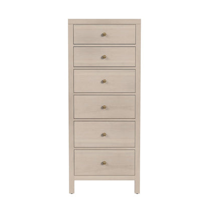 Nora 22 in. W Rectangular Wood 6 Drawer Lingerie Chest, Taupe