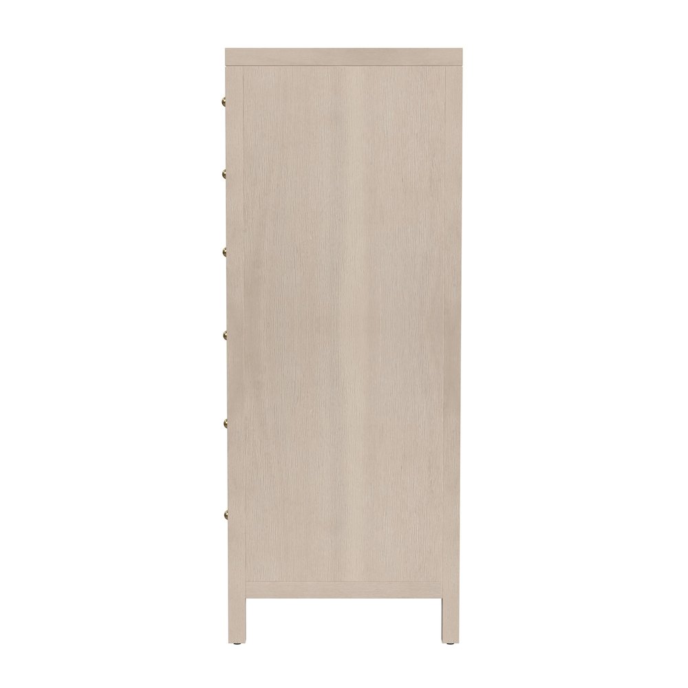 Nora 22 in. W Rectangular Wood 6 Drawer Lingerie Chest, Taupe