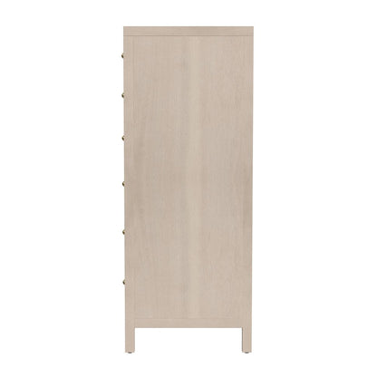 Nora 22 in. W Rectangular Wood 6 Drawer Lingerie Chest, Taupe