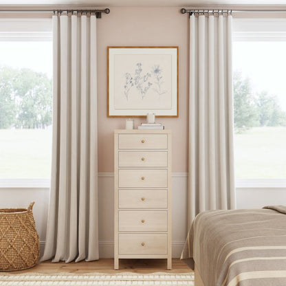 Nora 22 in. W Rectangular Wood 6 Drawer Lingerie Chest, Taupe