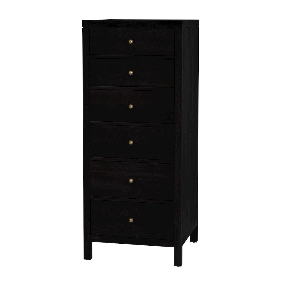 Nora 22 in. W Rectangular Wood 6 Drawer Lingerie Chest, Coffee
