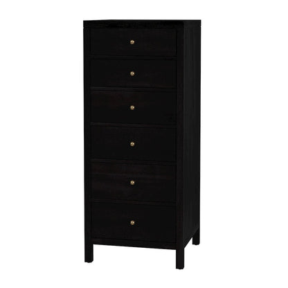 Nora 22 in. W Rectangular Wood 6 Drawer Lingerie Chest, Coffee