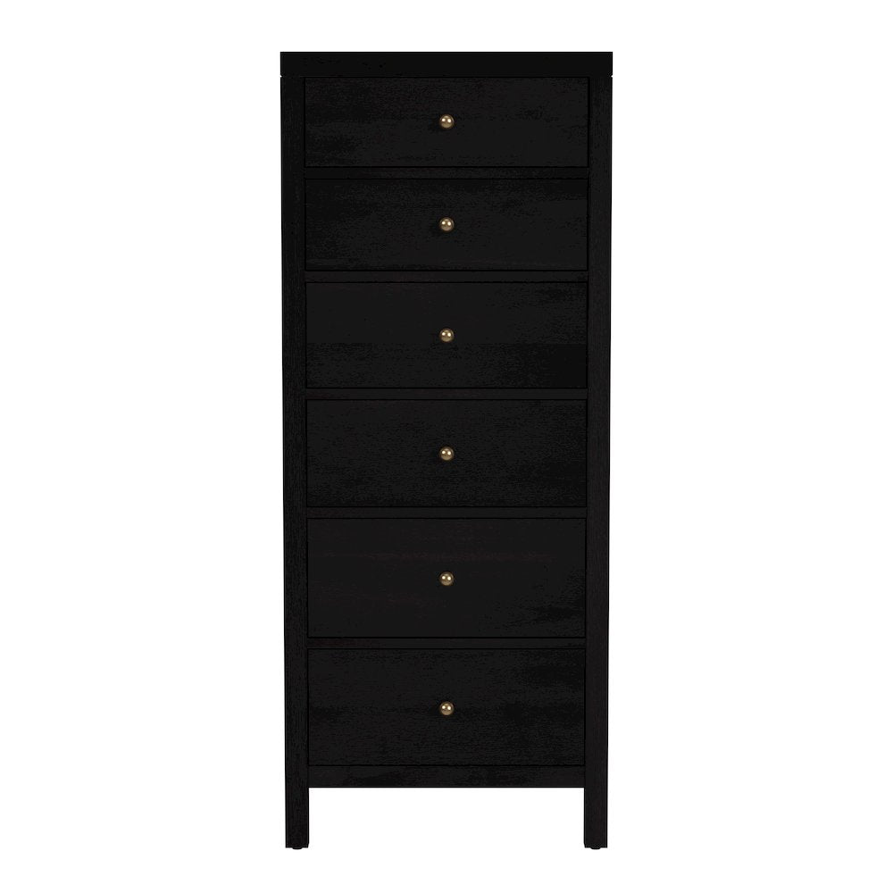 Nora 22 in. W Rectangular Wood 6 Drawer Lingerie Chest, Coffee