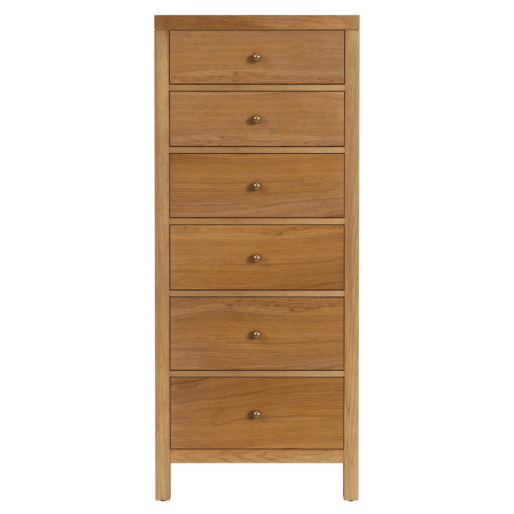 Nora 22 in. W Rectangular Wood 6 Drawer Lingerie Chest, Natural