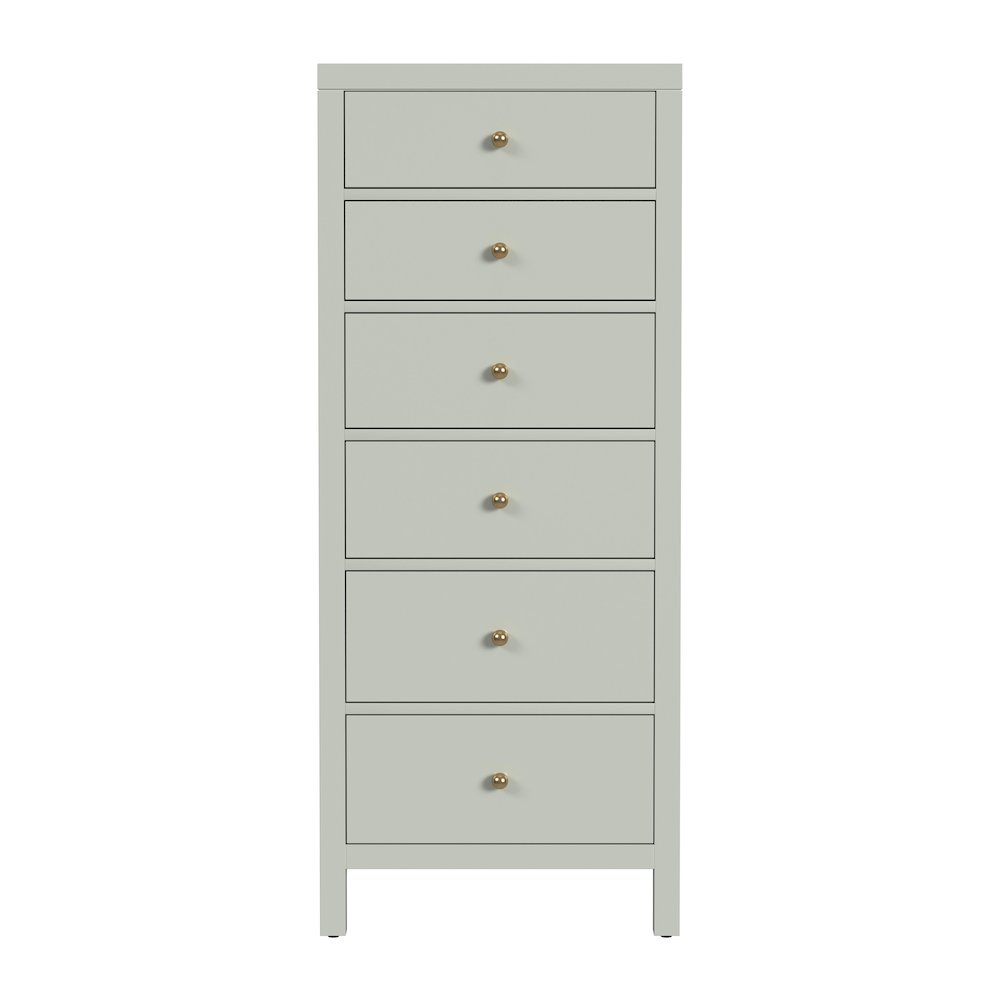 Nora 22 in. W Rectangular Wood 6 Drawer Lingerie Chest, Sage Green