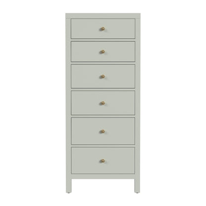 Nora 22 in. W Rectangular Wood 6 Drawer Lingerie Chest, Sage Green