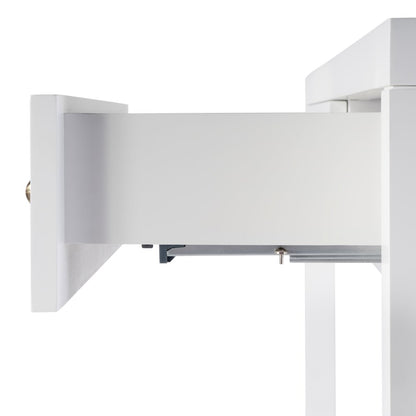 30 in. W Rectangular Wood 1 Drawer Wide Nightstand with Lower Open Shelf, White