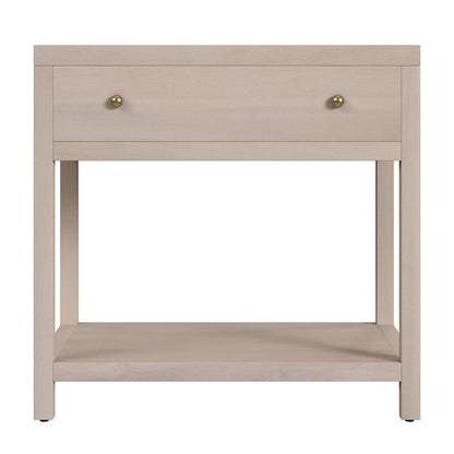 Nora 30 in. W Wood 1 Drawer Wide Nightstand with Shelf, Taupe