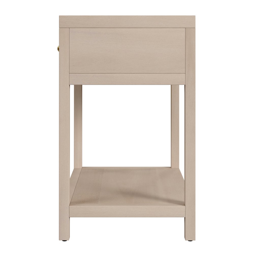 Nora 30 in. W Wood 1 Drawer Wide Nightstand with Shelf, Taupe