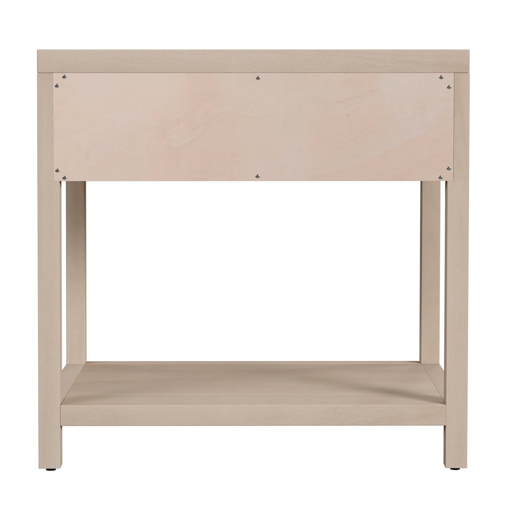 Nora 30 in. W Wood 1 Drawer Wide Nightstand with Shelf, Taupe