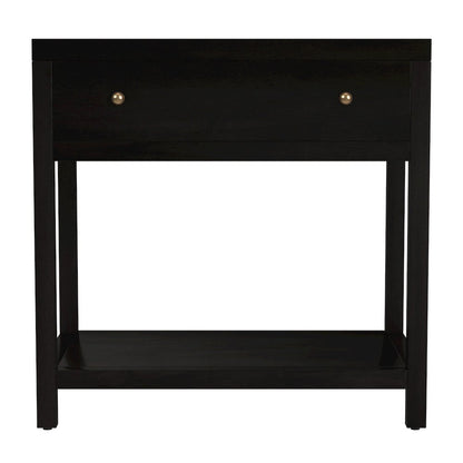 30 in. W Rectangular Wood 1 Drawer Wide Nightstand with Lower Open Shelf, Coffee