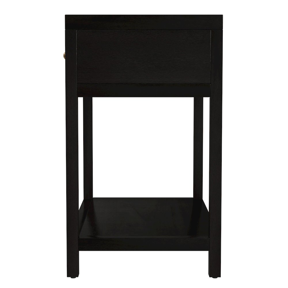 30 in. W Rectangular Wood 1 Drawer Wide Nightstand with Lower Open Shelf, Coffee