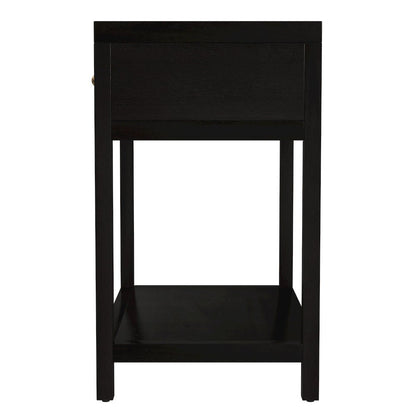 30 in. W Rectangular Wood 1 Drawer Wide Nightstand with Lower Open Shelf, Coffee