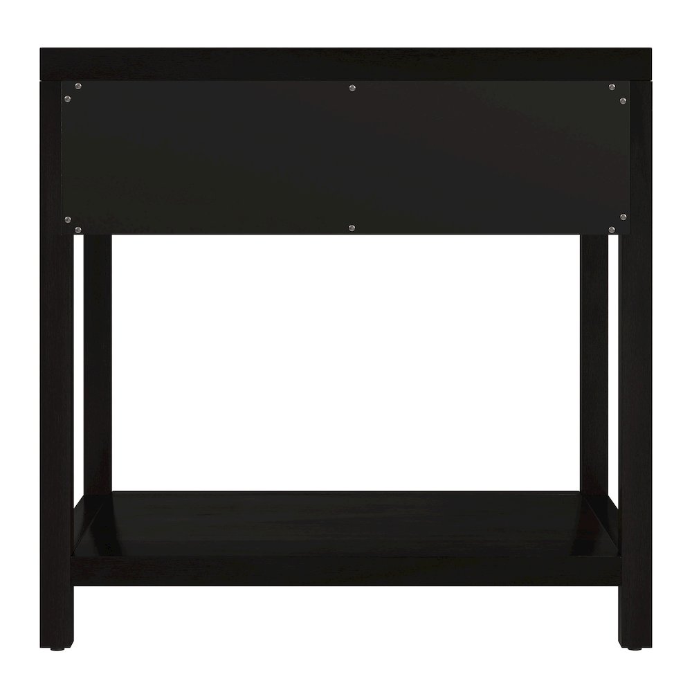 30 in. W Rectangular Wood 1 Drawer Wide Nightstand with Lower Open Shelf, Coffee