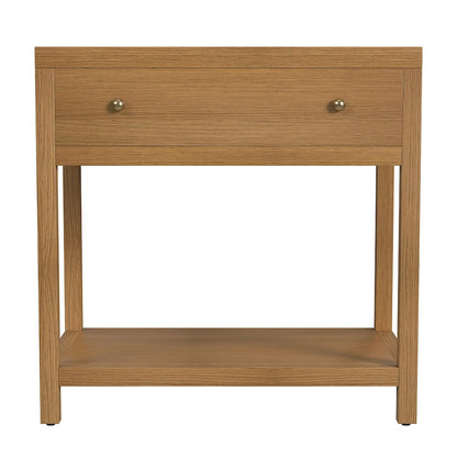 30 in. W Rectangular Wood 1 Drawer Wide Nightstand with Lower Open Shelf