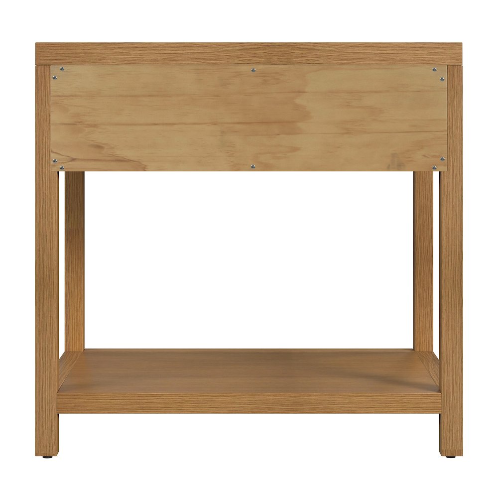 30 in. W Rectangular Wood 1 Drawer Wide Nightstand with Lower Open Shelf