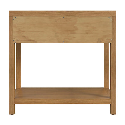 30 in. W Rectangular Wood 1 Drawer Wide Nightstand with Lower Open Shelf