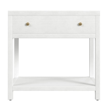 Nora 30 in. W Wood 1 Drawer Wide Nightstand with Shelf, White