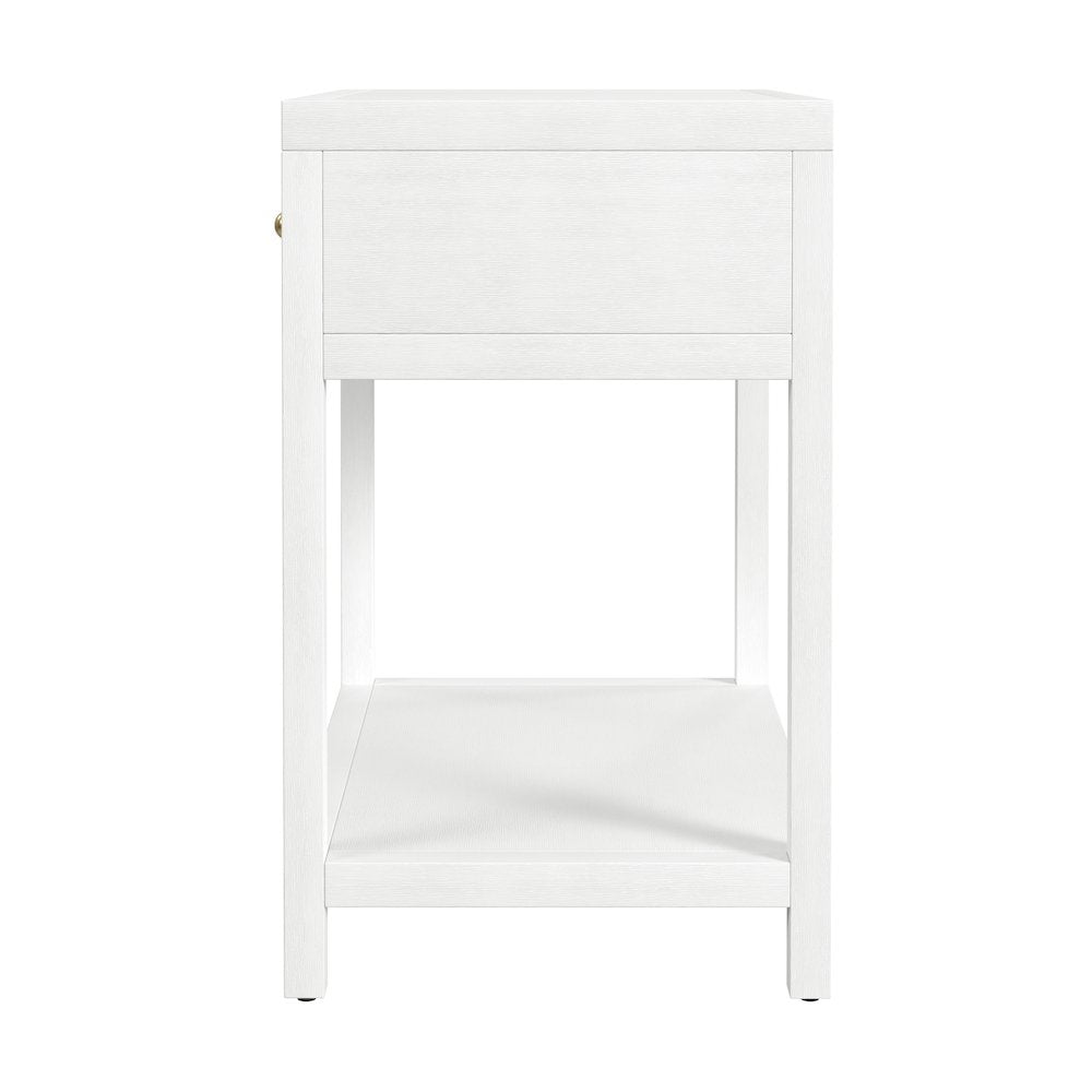 Nora 30 in. W Wood 1 Drawer Wide Nightstand with Shelf, White