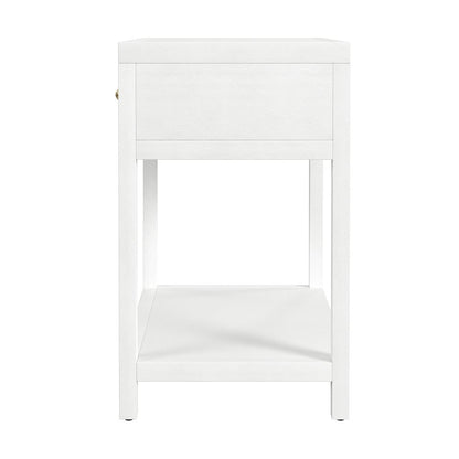 Nora 30 in. W Wood 1 Drawer Wide Nightstand with Shelf, White