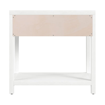 Nora 30 in. W Wood 1 Drawer Wide Nightstand with Shelf, White